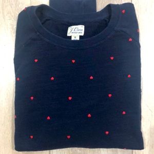 J. Crew vintage fleece heart sweatshirt